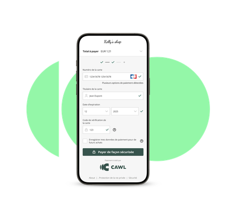 Page paiement offre e-commerce de CAWL