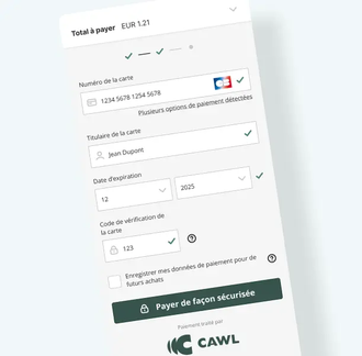 Capture d'écran page de paiement CAWL